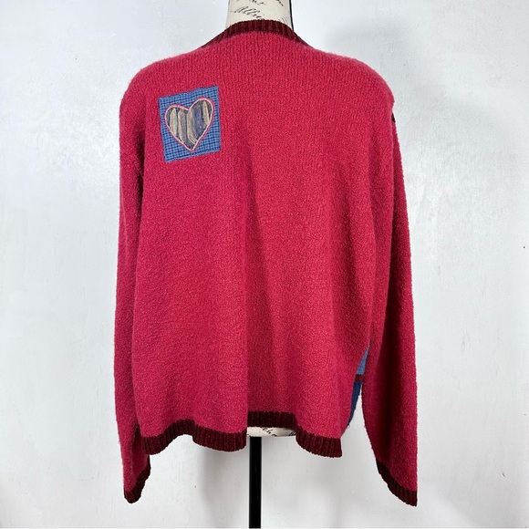 Koret City Blues Vintage wool blend Christmas sweater women’s XL cardigan - Picture 3 of 16